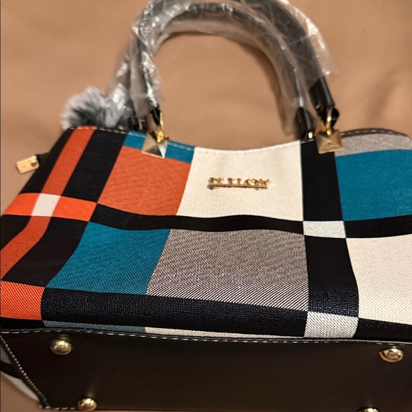 Multicolor Geometric Satchel - Picture 5 of 9